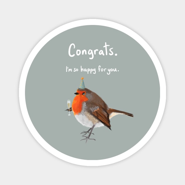 Apathetic Robin Magnet by alfrescotree